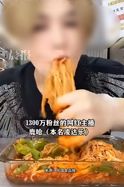 중국 유명 인플루언서 루하가 공차이 첸청두를 시식하는 모습. 사진 출처=유튜브 채널 영상 캡처