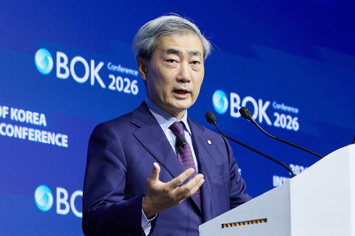 신현송 한국은행 총재가 지난 1일 오전 서울 중구 한국은행에서 열린 2026 BOK 국제컨퍼런스에서 개회사를 하고 있다. 한국은행 제공