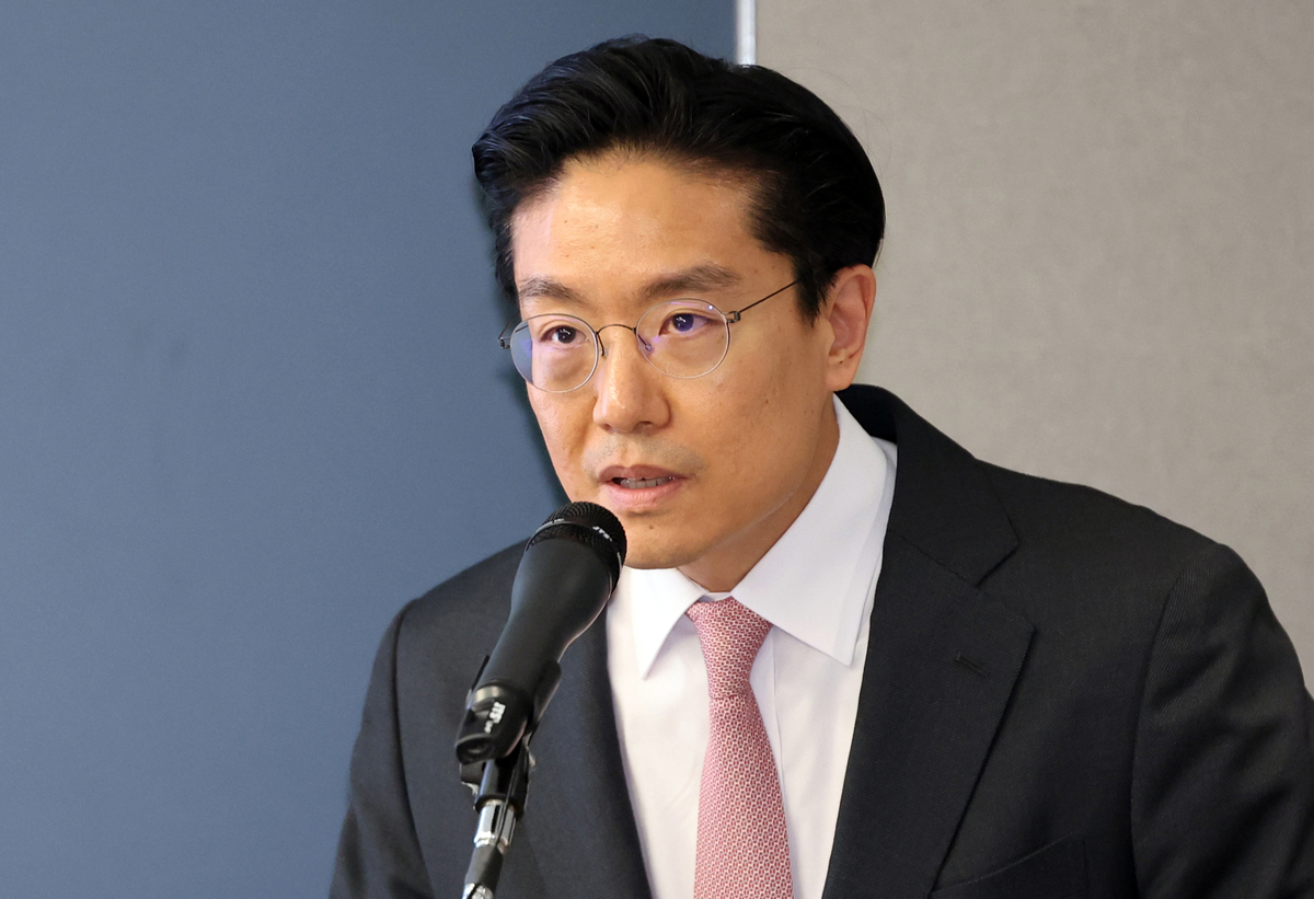 전인석 삼천당제약 대표가 6일 서울 서초구 삼천당제약 본사에서 열린 기자간담회에서 발언하고 있다. 뉴시스